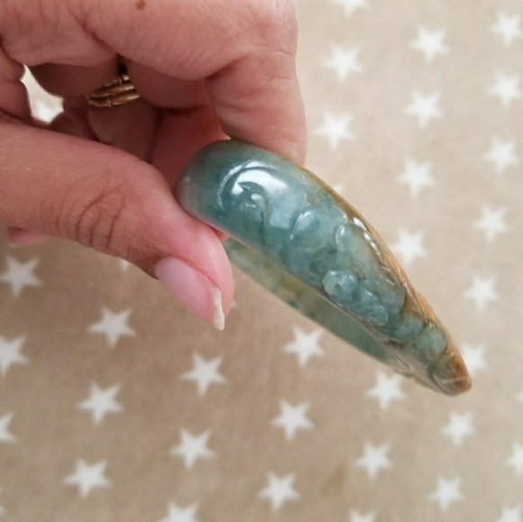 vintage oval jade ruyi bangle - Picture 3 of 4